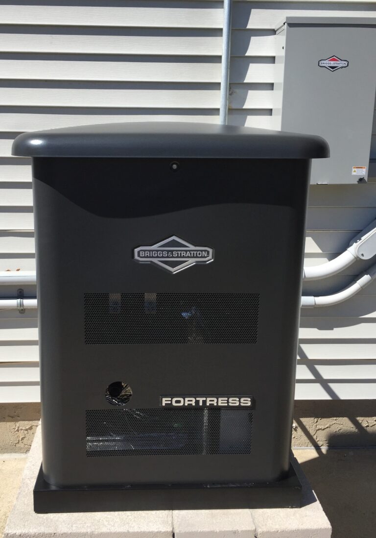 briggs and stratton home generator outside of a home installed by an electrician