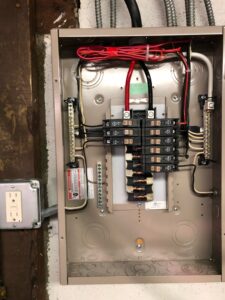 open electrical panel after diagnosis and repair