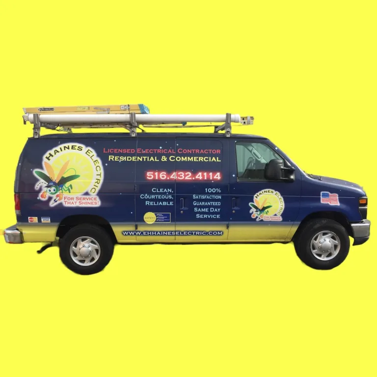 haines electric van on a yellow background