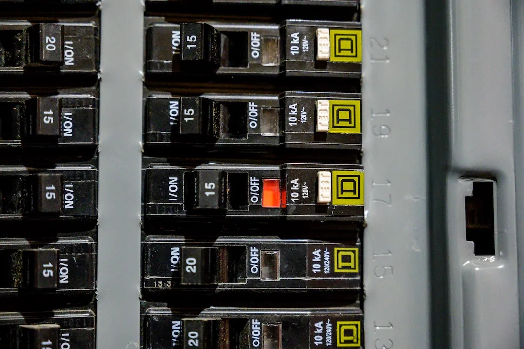Tripped breaker in residential house electric box
